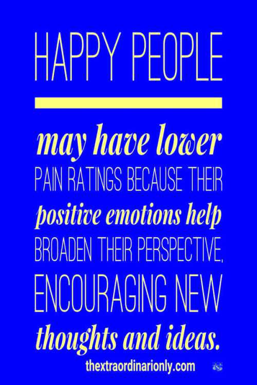 happy people have lower pain ratings due to their positive emotions