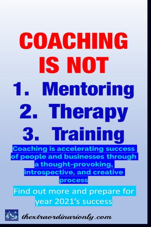 Coaching service is not therapy mentoring or training