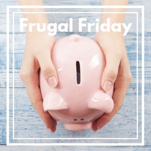 Frugal Friday link party badge by Frugal family