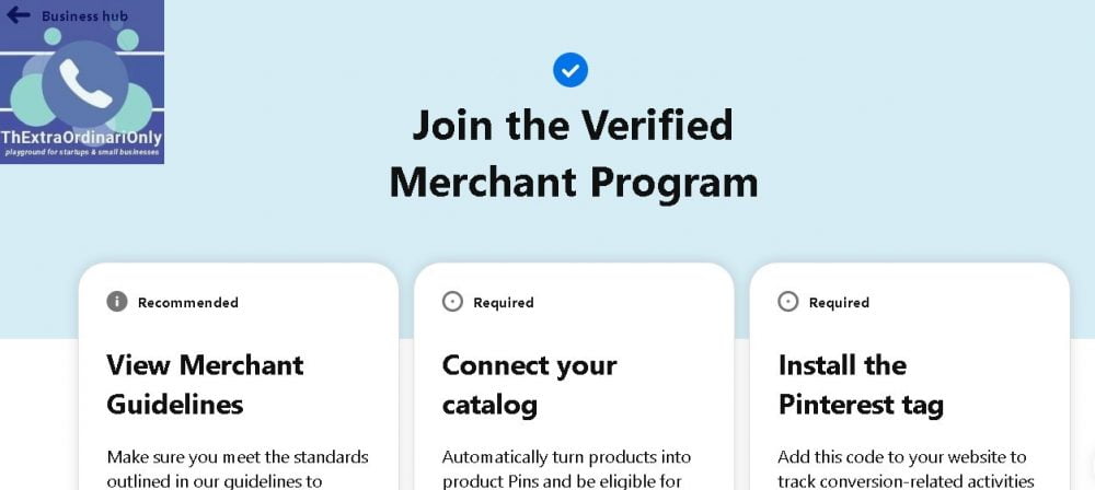 Join the verified merchant program in Pinterest