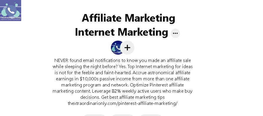 Optimized Pinterest affiliate marketing board