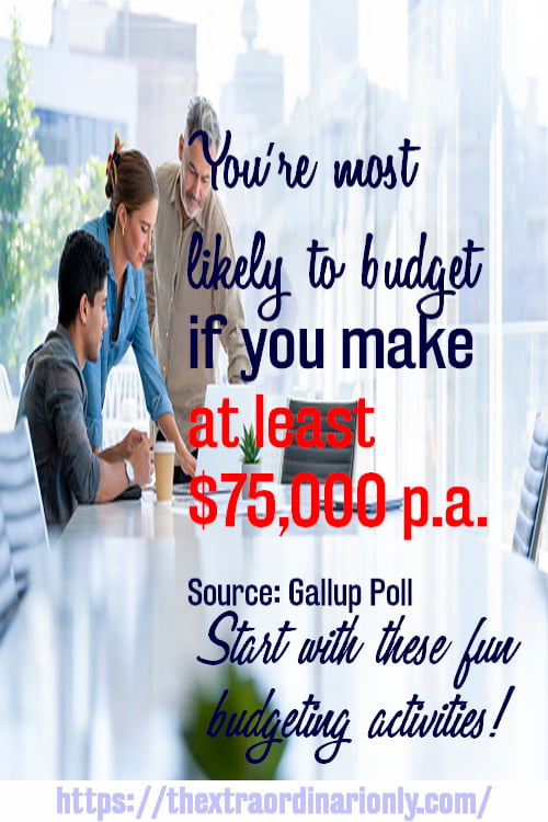 You’re most likely to budget if you make at least $75,000 per year