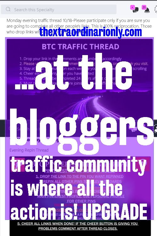 at the bloggers traffic community is where all the action is upgrade