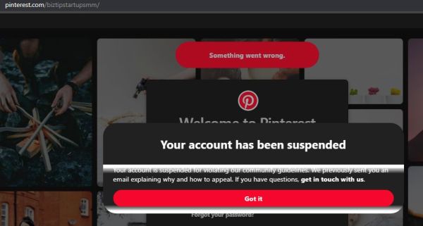 thextraordinarionly Pinterest account has been suspended