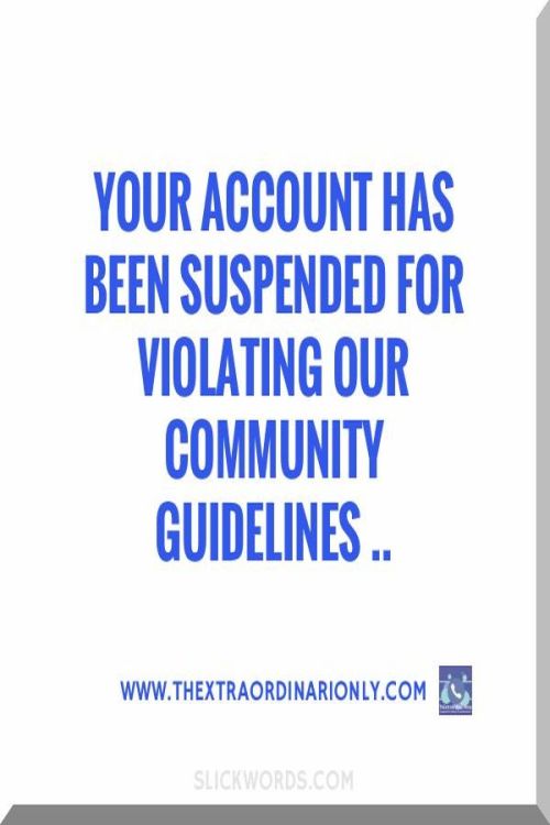 your Pinterest account has been suspended for violating our community guidelines